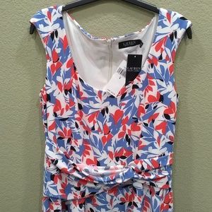 Nwt LRL Lauren Ralph Lauren Floral Jersey Stretchy Dress Size 8